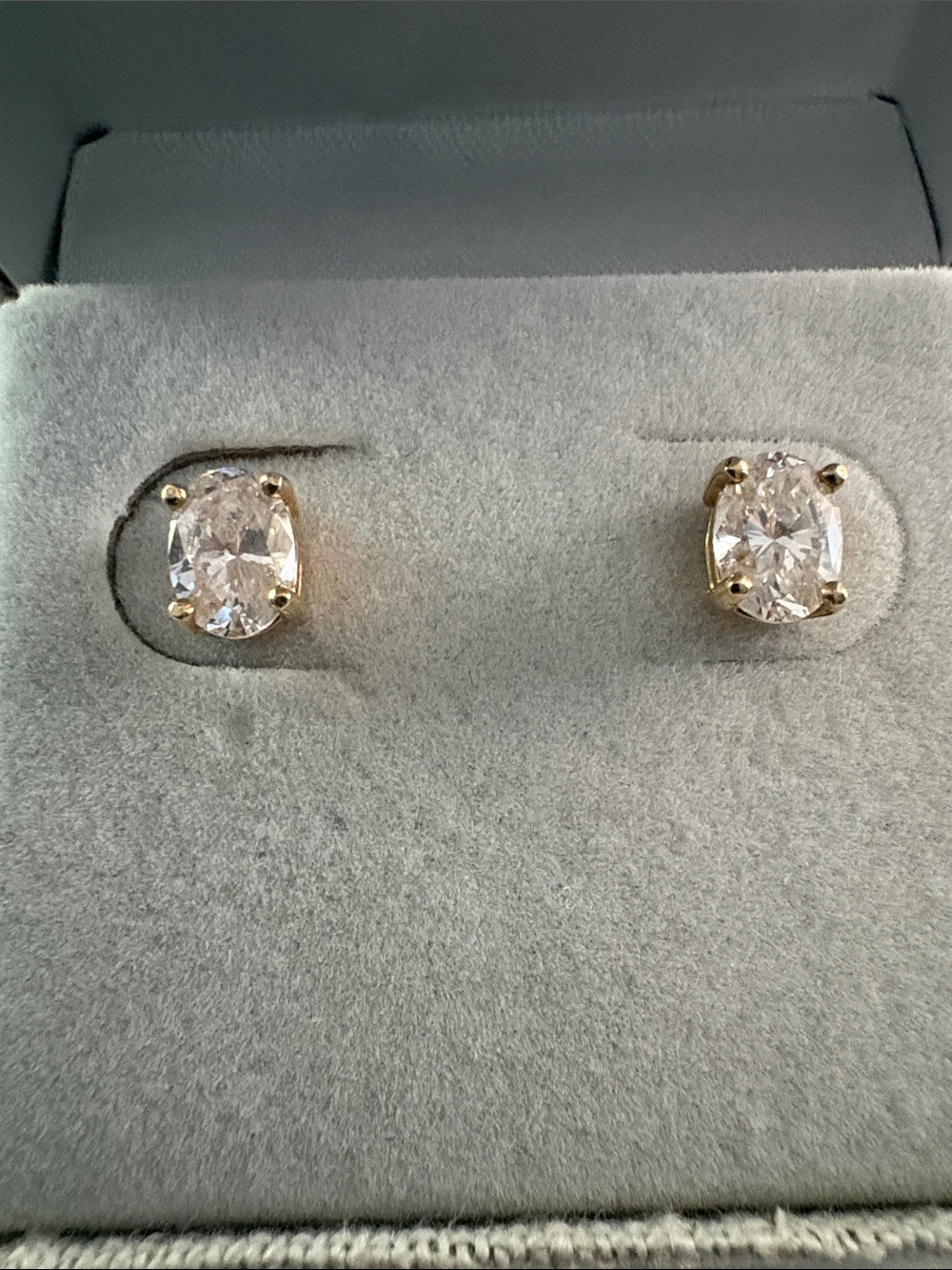 Classic Gold Cubic Zirconia Stud Earrings - Clear/Gold